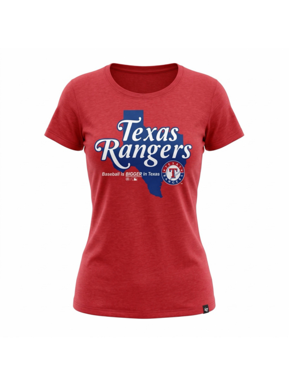 Texas Rangers T Shirt Red ’47 Baseball Is Bigger MLB Sportswear Womens Medium